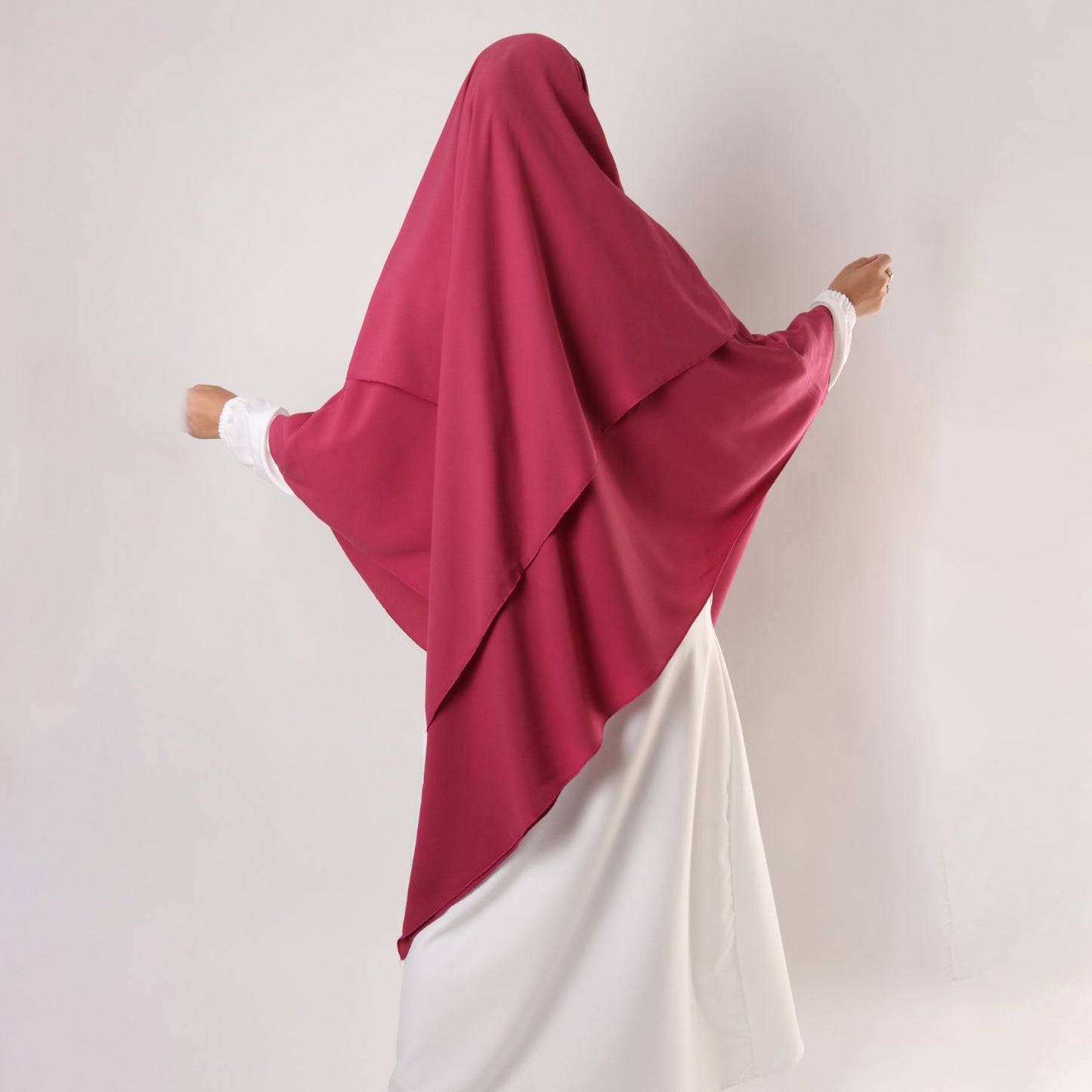 Khimar : 2 Layer Triangular Diamond Instant Khimar-Hijab-Jilbab for Girls & Women in Maroon Color | Tie Back Burkha Jilbab Khimar Style Abaya Hijab Niqab Islamic Modest Wear