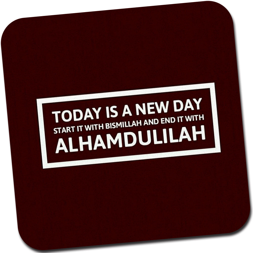 Today is a new day start it with Bismillah and ends it with Alhamdulillah' Printed Non-Slip Rubber Base Mouse Pad for Laptop, PC, Computer.
