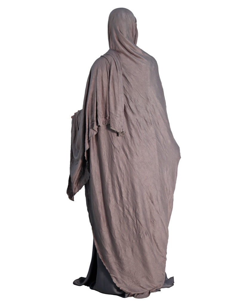 Beautiful Self Design Grey Hosiery Irani Chadar