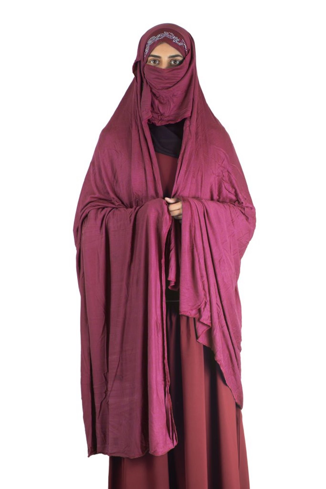 Beautiful Self Design Maroon Hosiery Irani Chadar