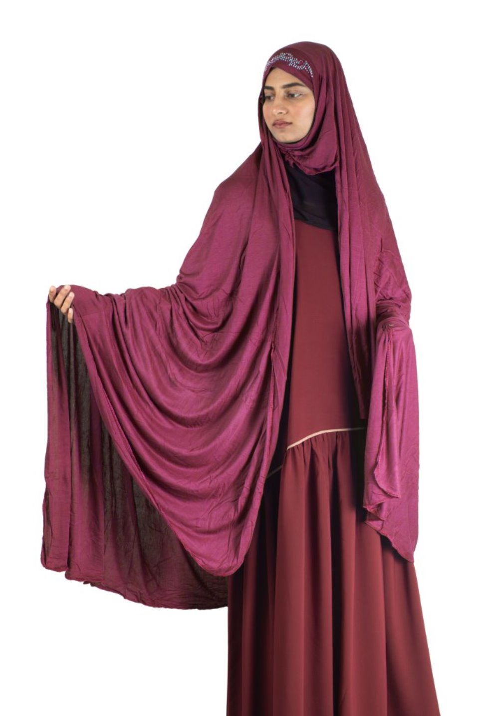 Beautiful Self Design Maroon Hosiery Irani Chadar