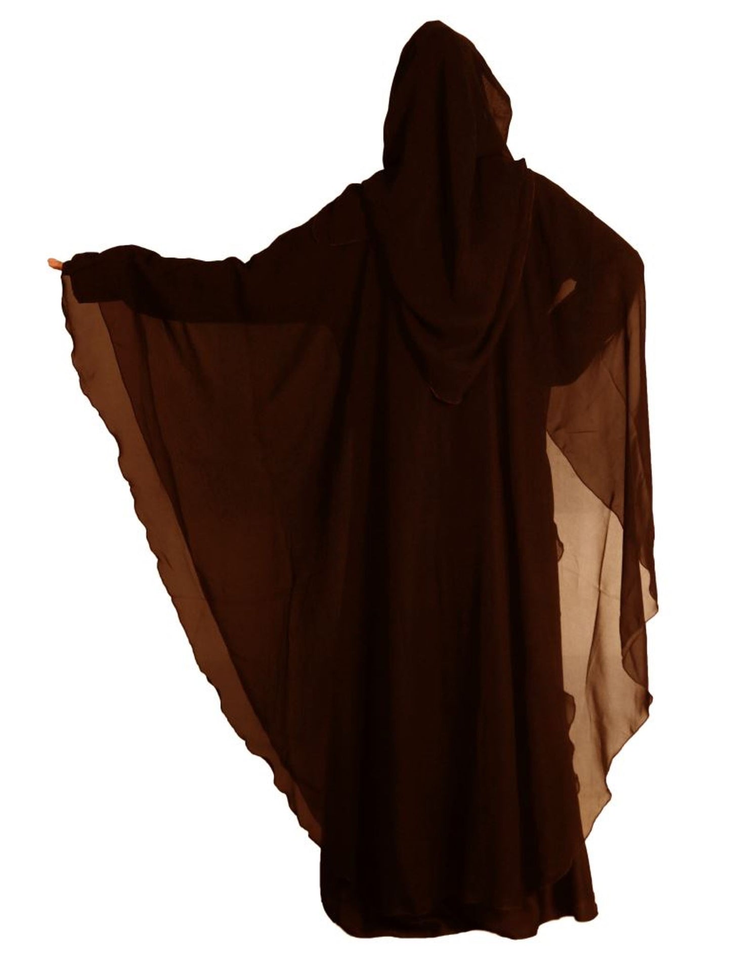 Beautiful Self Design Brown Farasha Art Silk Abaya With Hijab