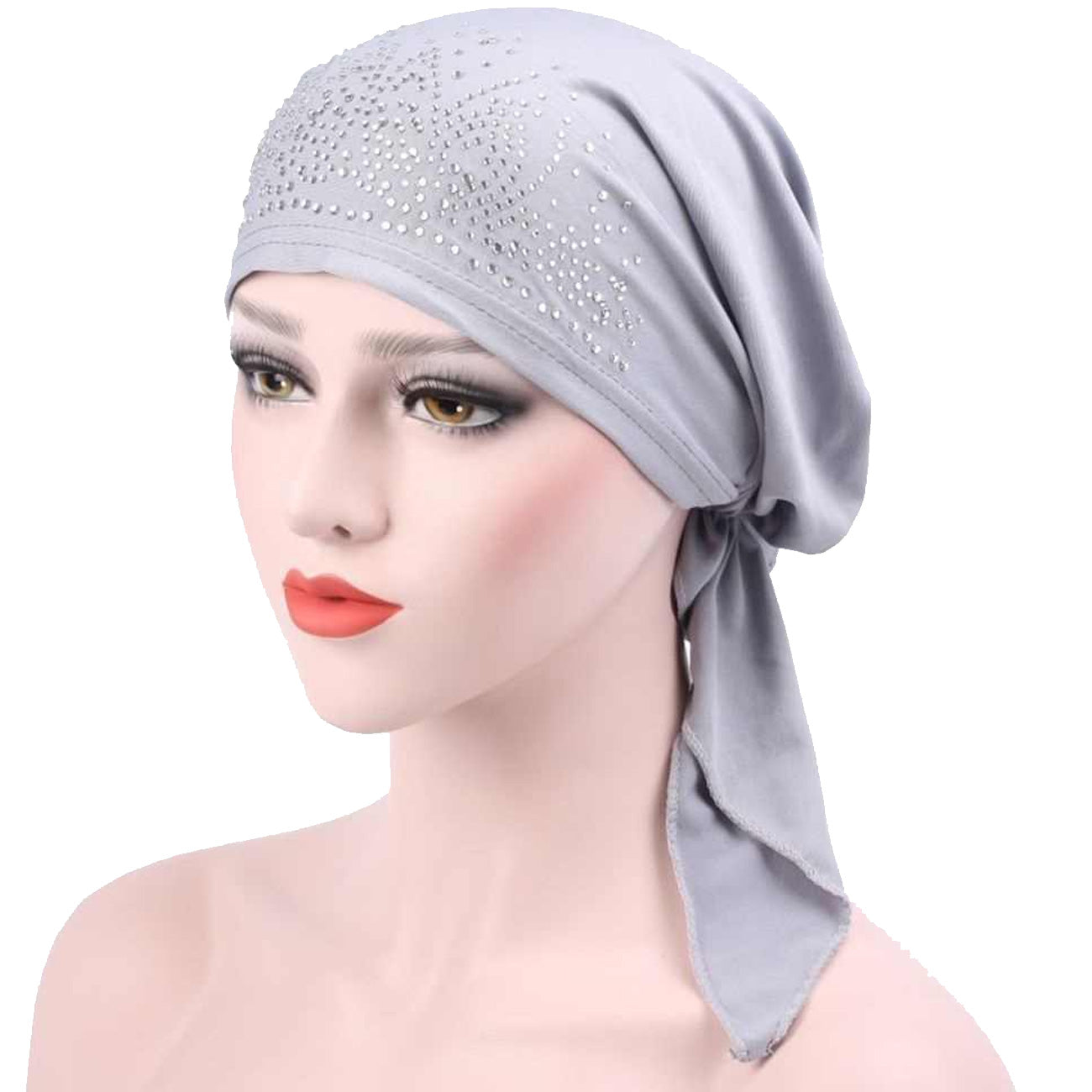 Beautiful Self Design Grey Hosiery Hijab Cap for Girls & Women's