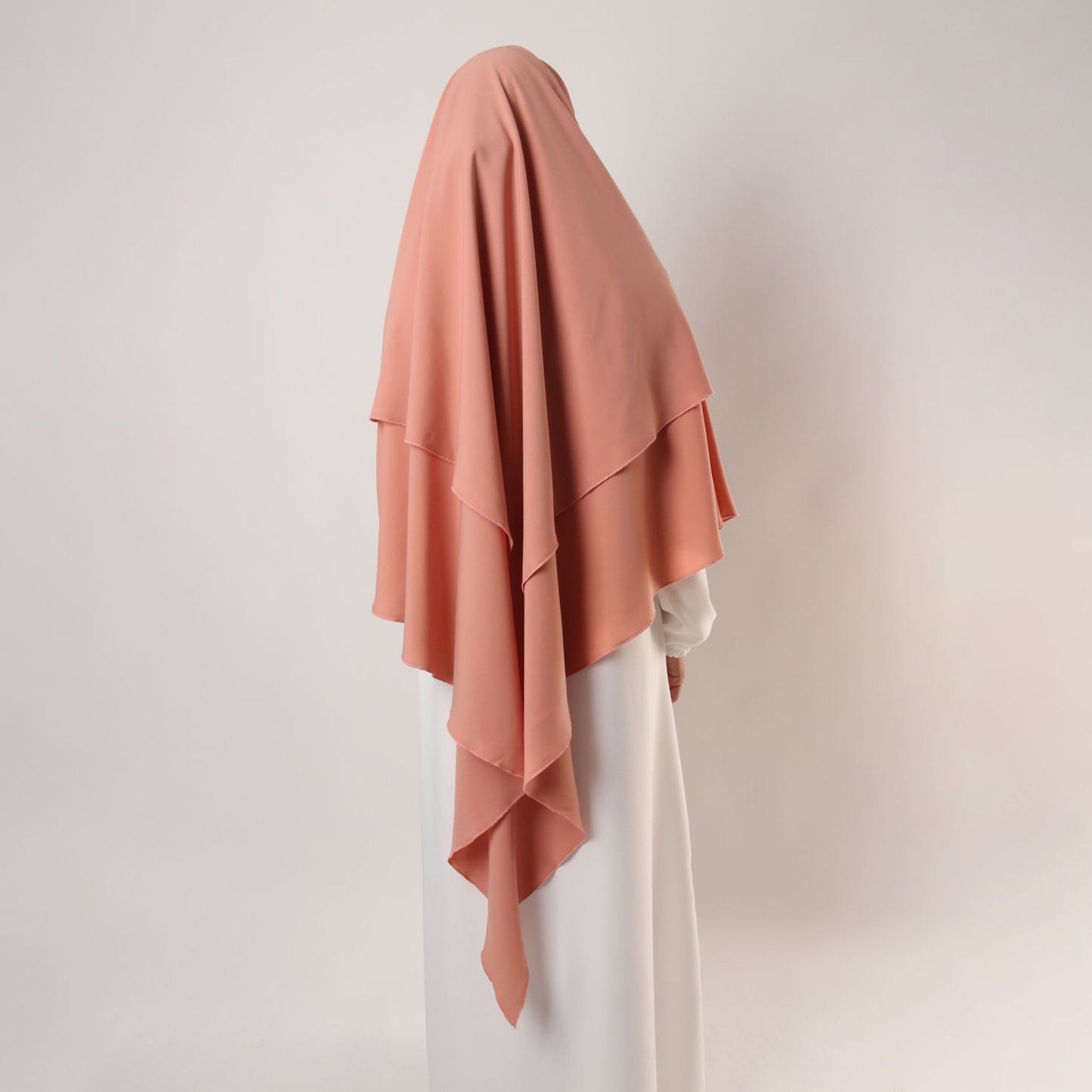 Khimar : 2 Layer Triangular Diamond Instant Khimar-Hijab-Jilbab for Girls & Women in Poppy Rose  Color | Tie Back Burkha Jilbab Khimar Style Abaya Hijab Niqab Islamic Modest Wear