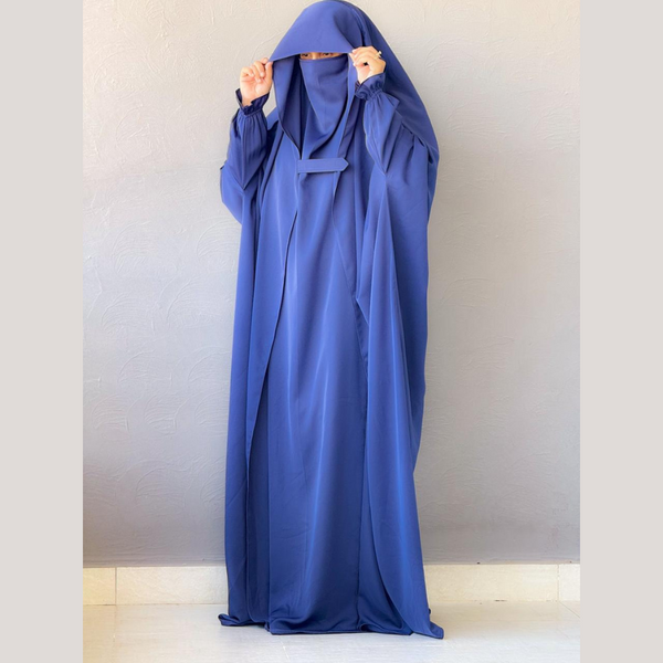 Saudi or Irani Jilbab Full Length Blue and Noise Pc Firdous Fabric