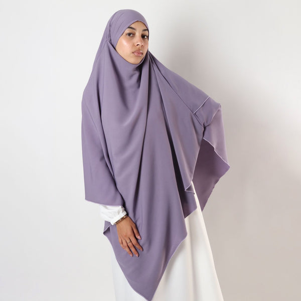 Khimar : 2 Layer Triangular Diamond Instant Khimar-Hijab-Jilbab for Girls & Women in  Purple Color | Tie Back Burkha Jilbab Khimar Style Abaya Hijab Niqab Islamic Modest Wear
