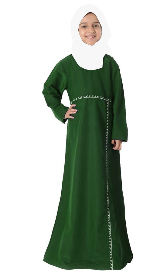 Girl wearing green color Abayas