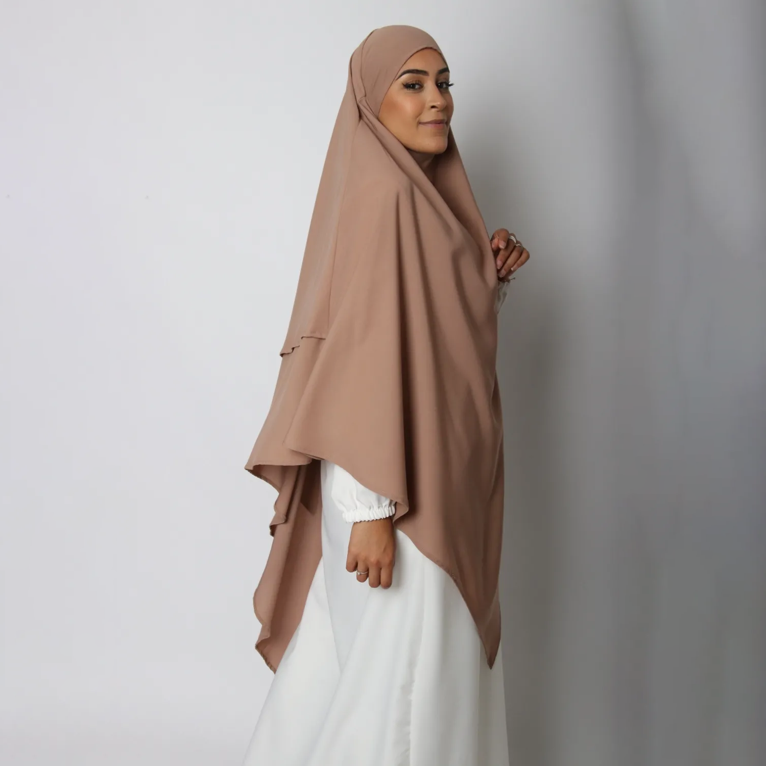 Khimar : 2 Layer Triangular Diamond Instant Khimar-Hijab-Jilbab for Girls & Women in  Taupe Color | Tie Back Burkha Jilbab Khimar Style Abaya Hijab Niqab Islamic Modest Wear