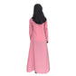 Beautiful Self Design Pink Crepe Islamic Abaya for Kids_001