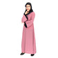 Beautiful Self Design Pink Crepe Islamic Abaya for Kids_001