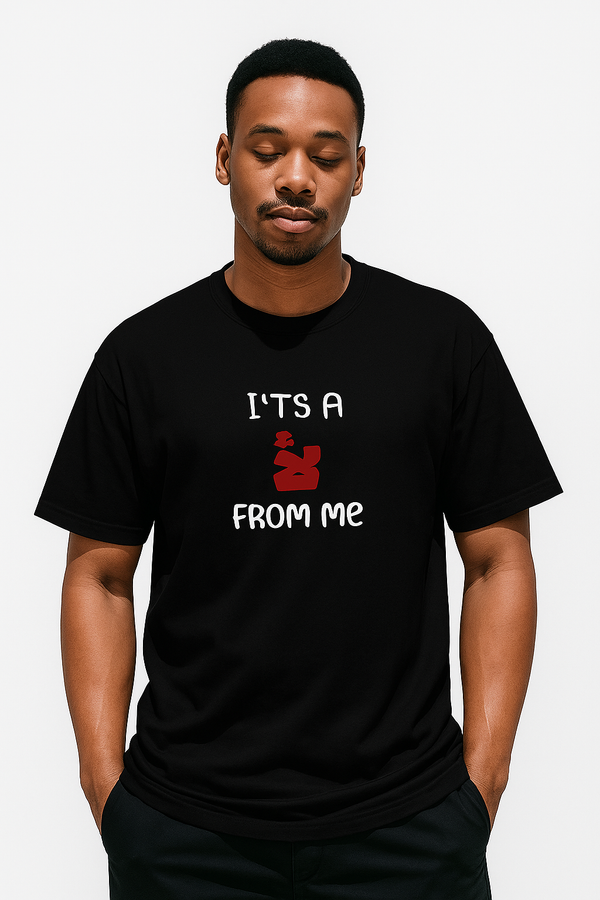 It’s a لا From Me | Terry Cotton Drop Shoulder Oversized Black Tee | Islamic Urdu Arabic T-Shirt
