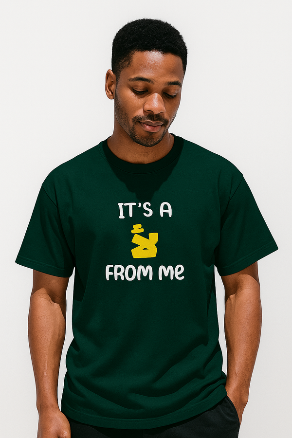It’s a لا From Me | Terry Cotton Drop Shoulder Oversized DARK GREEN Tee | Islamic Urdu Arabic T-Shirt