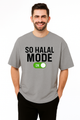 So Halal Mode ON Oversized T-Shirt | Grey Tee | Terry Cotton