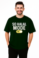 So Halal Mode ON Oversized T-Shirt | Dark Green Tee | Terry Cotton