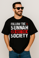 Follow the Sunnah Not Society | Oversized Tee | Black Tee | Terry Cotton