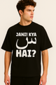 JANI! KYA Seen (س) HAI? Oversized T-Shirt | Black Tee | Terry Cotton