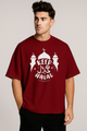 Keep It Halal (حلال) Oversized T-Shirt | Maroon Tee | Terry Cotton