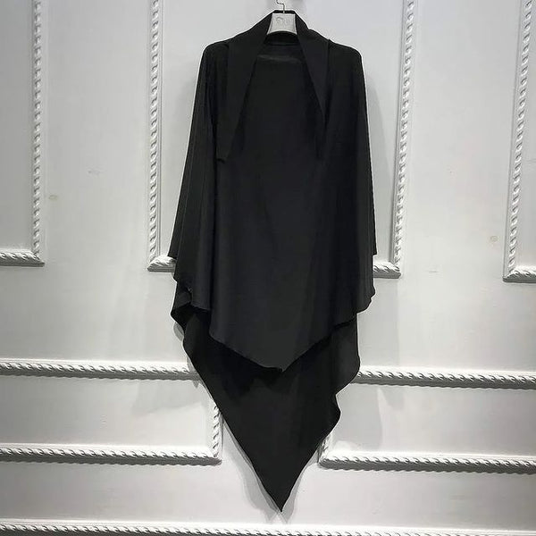 Khimar : Single Layer Triangular Diamond Instant Khimar-Hijab-Jilbab for Girls & Women in Single Layer Black Color | Tie Back Burkha Jilbab Khimar Style Abaya Hijab Niqab Islamic Modest Wear