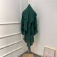 Khimar : 3 Layer Triangular Diamond Instant Khimar-Hijab-Jilbab for Girls & Women in 3 Layer Khimar Green Color | Tie Back Burkha Jilbab Khimar Style Abaya Hijab Niqab Islamic Modest Wear