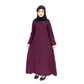 Beautiful Self Design Purple Crepe Islamic Abaya for Kids_003