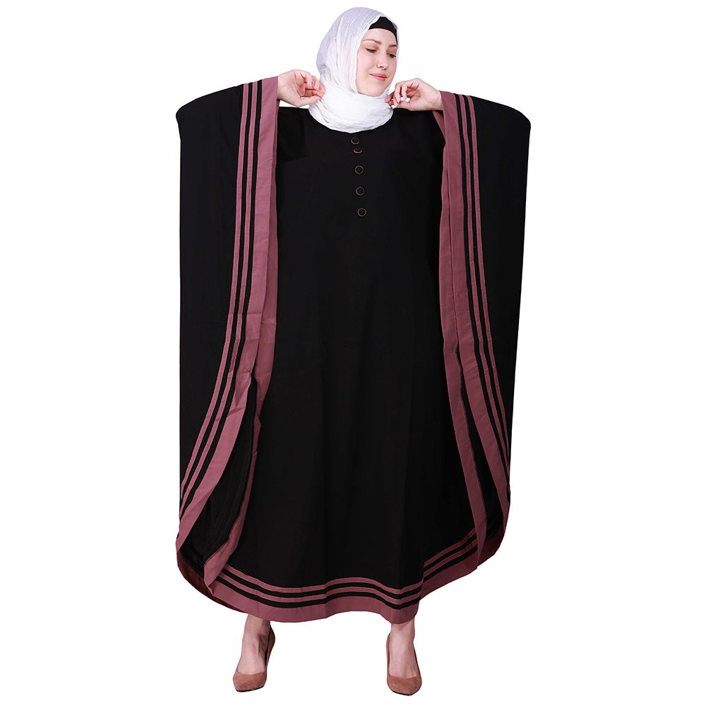 Buy Beautiful Self Design Black Pink 3 Patti with 6 Button Kaftan ...