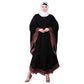 Beautiful Self Design Black Pink 3 Patti with 6 Button Kaftan Crepe Abaya or Burqa With Hijab for Women & Girls_0865
