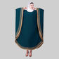 Beautiful Self Design Ramagreen With Beige 3 Patti Kaftan Crepe Abaya or Burqa With Hijab for Women & Girls_0866