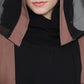 Beautiful Self Design Brown Black Sleeve Embroidery Shrug Crepe Abaya or Burqa With Hijab for Women & Girls_0869