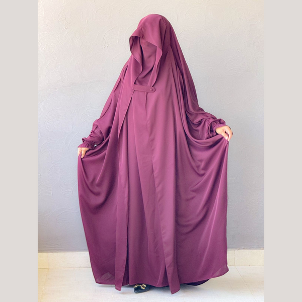 Saudi or Irani Jilbab Full Length Wine and Noise Pc Firdous Fabric