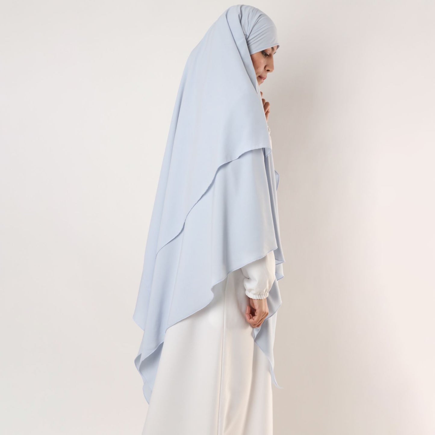Khimar : 2 Layer Triangular Diamond Instant Khimar-Hijab-Jilbab for Girls & Women in Light Green Color | Tie Back Burkha Jilbab Khimar Style Abaya Hijab Niqab Islamic Wear