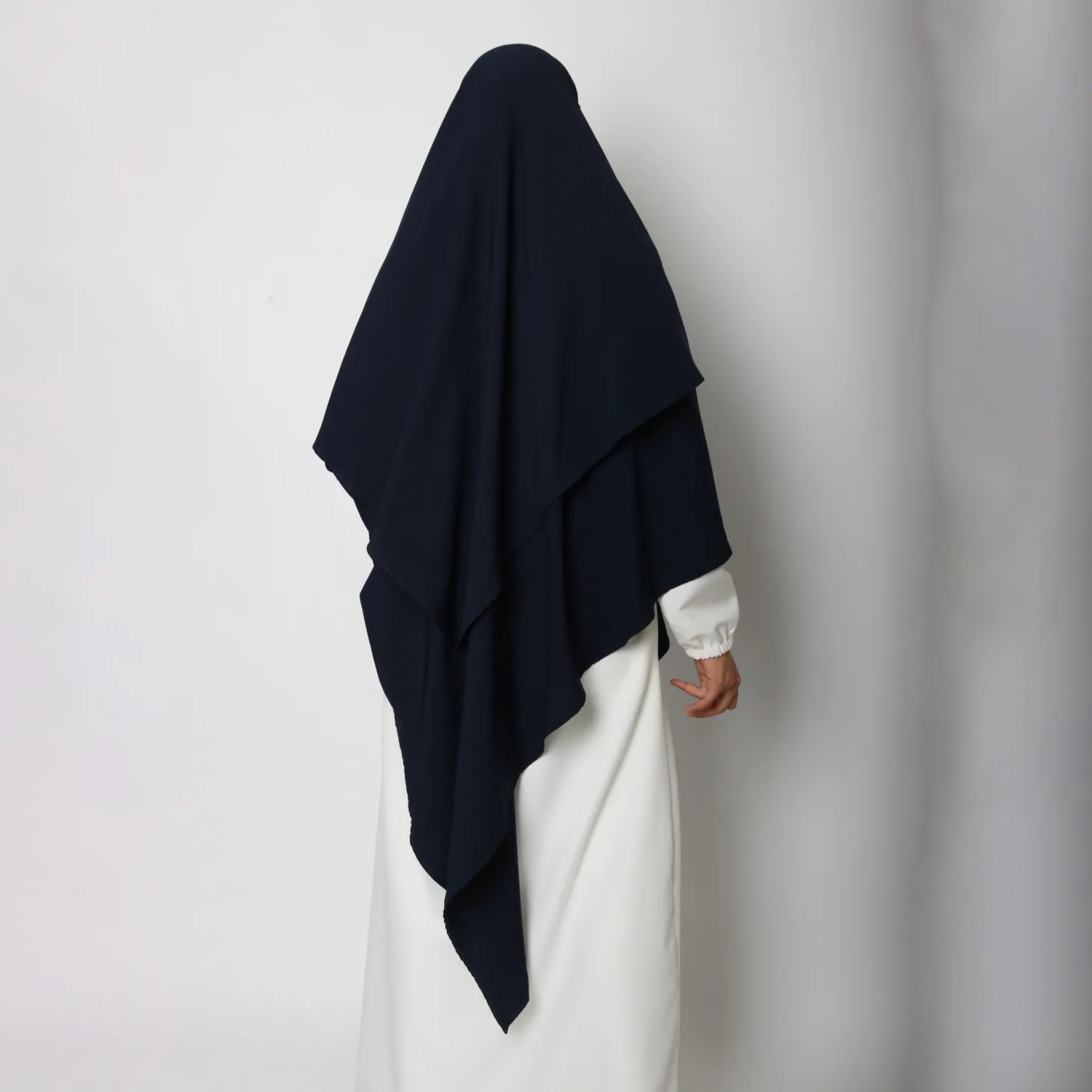 Khimar : 2 Layer Triangular Diamond Instant Khimar-Hijab-Jilbab for Girls & Women in Navy Blue Color | Tie Back Burkha Jilbab Khimar Style Abaya Hijab Niqab Islamic Modest Wear