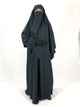 Premium Matching Dark Grey Baggy Abaya and Single Layer Khimar