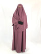 Premium Matching Dark Pink Baggy Abaya and Single Layer Khimar