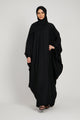 Classic Baggy Abaya Black with elastic Sleeves, Hijab Firdous