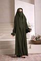 Premium Saudi Full Length Jilbab – Mehndi Green | Noise PC Firdous Fabric