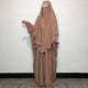 Matching Choco Beige Baggy Abaya and Single Layer Khimar
