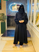 Modest Hoodie Gym Abaya with Matching Loose Fit Trouser | Activewear Black Nida Fabric Abaya for Women