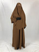 Premium Matching Mustard Baggy Abaya and Single Layer Khimar