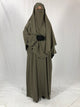 Premium Matching Fawn Baggy Abaya and Single Layer Khimar