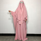 Premium Matching Pink Baggy Abaya and Single Layer Khimar