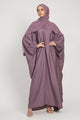 Classic Baggy Abaya Dark Pink with elastic Sleeves, Hijab Firdous