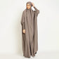 Luxury One Piece Full Length Jilbab Khimar Style with Chunnat Slevees/Dolman Sleeves Beige Color| Tie Back Burkha Jilbab Khimar Style Abaya Hijab Niqab Islamic Modest Wear