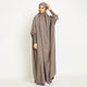 Premium One Piece Full Length Jilbab Khimar Dark Beige with Noise Piece