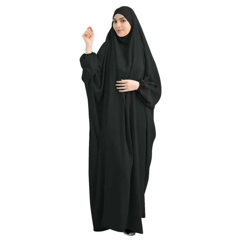 Luxury One Piece Full Length Jilbab Khimar Style with Chunnat Slevees/Dolman Sleeves Black Color| Tie Back Burkha Jilbab Khimar Style Abaya Hijab Niqab Islamic Modest Wear