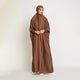 Premium One Piece Full Length Jilbab Khimar Coffee Brown with Noise Piece