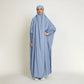 Luxury One Piece Full Length Jilbab Khimar Style with Chunnat Slevees/Dolman Sleeves Grey Color| Tie Back Burkha Jilbab Khimar Style Abaya Hijab Niqab Islamic Modest Wear