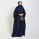 Premium One Piece Full Length Jilbab Khimar Navy Blue with Noise Piece