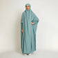 Luxury One Piece Full Length Jilbab Khimar Style with Chunnat Slevees/Dolman Sleeves Olive Color| Tie Back Burkha Jilbab Khimar Style Abaya Hijab Niqab Islamic Modest Wear