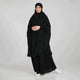 Premium Two Piece Knee Length Jilbab Khimar and Skirt Black with Noise Piece