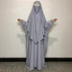 Premium Silver Grey Baggy Abaya and Single Layer Khimar